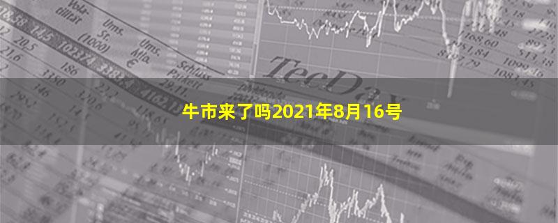 牛市来了吗2021年8月16号