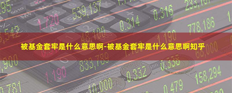 被基金套牢是什么意思啊-被基金套