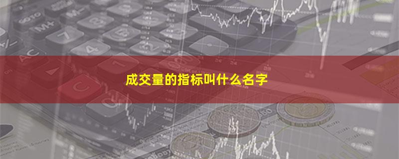 成交量的指标叫什么名字