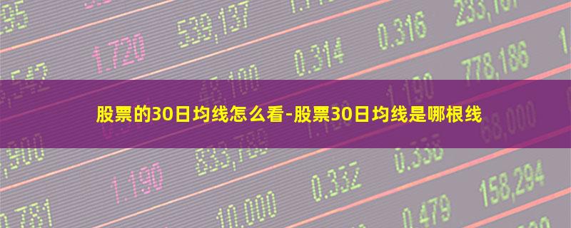 股票的30日均线怎么看.jpg