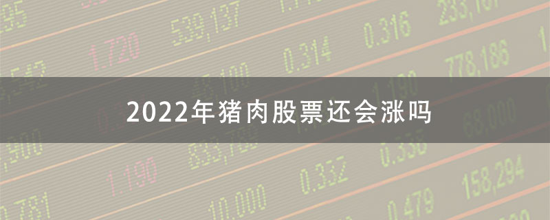 2022年猪肉股票还会涨吗