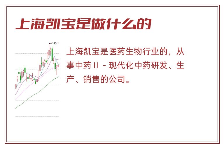 上海凯宝是做什么的