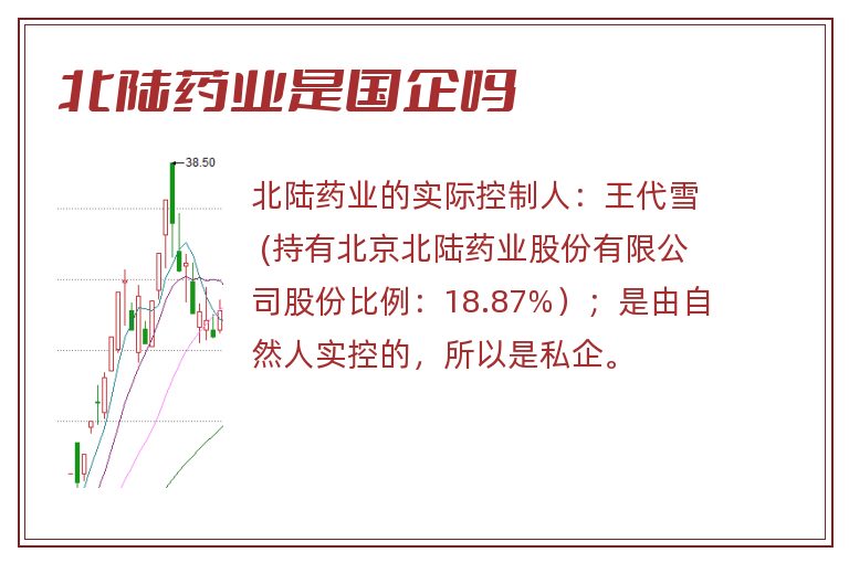 北陆药业是国企吗