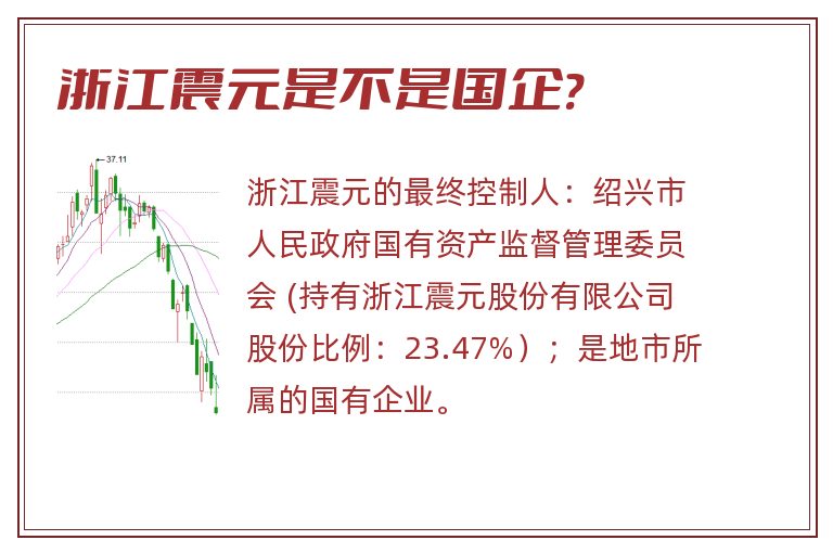 浙江震元是不是国企?