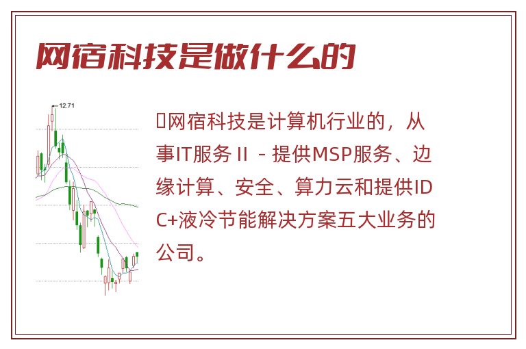 网宿科技是做什么的