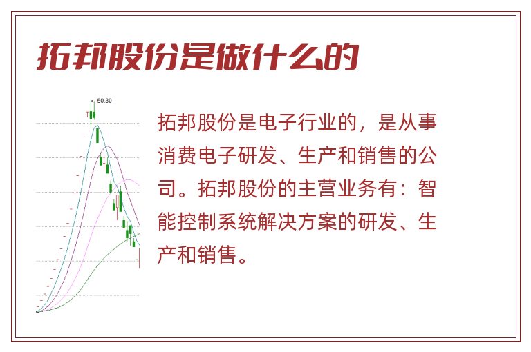 拓邦股份是做什么的