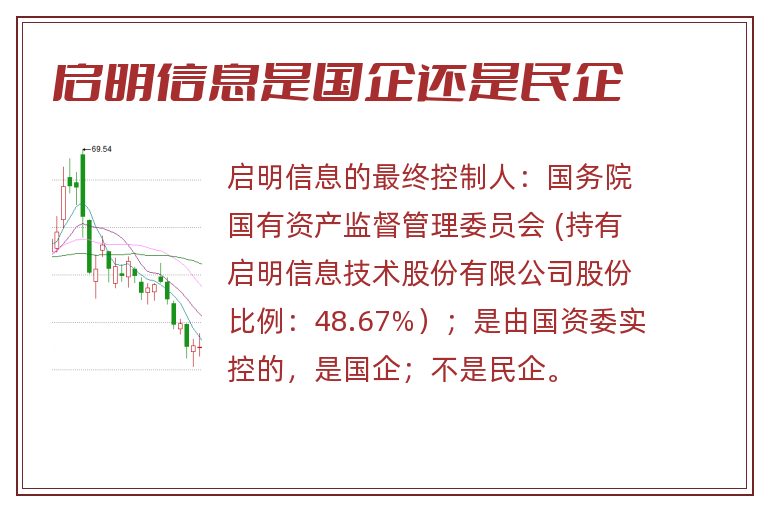 启明信息是国企还是民企