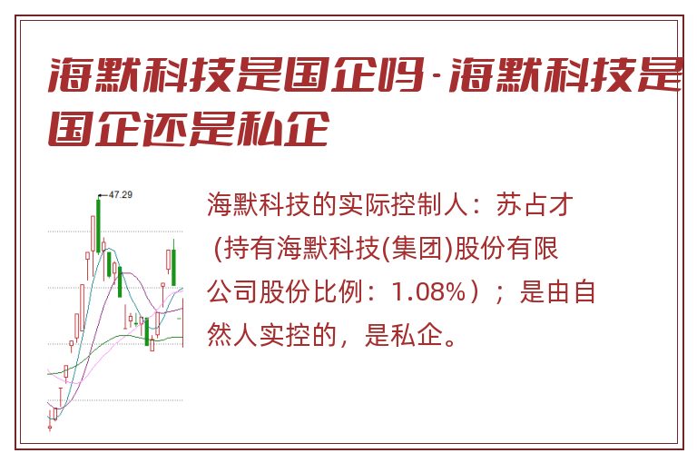 海默科技是国企吗 - 海默科技是国企还是私企