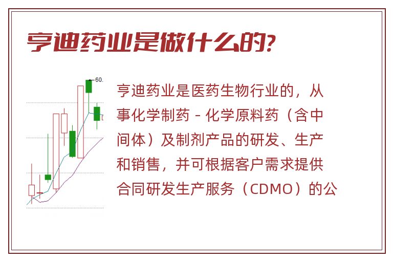 亨迪药业是做什么的?