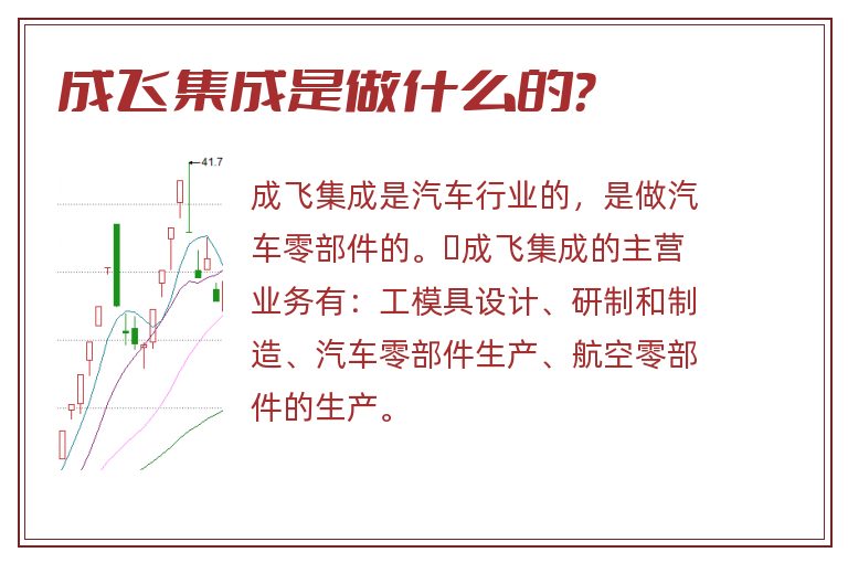 成飞集成是做什么的？