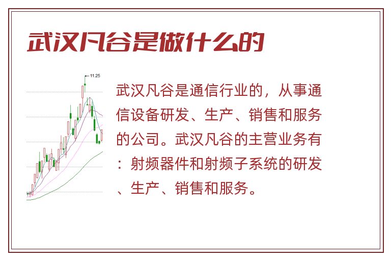 武汉凡谷是做什么的