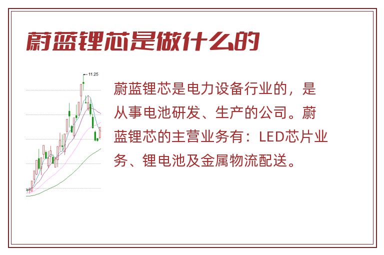 蔚蓝锂芯是做什么的
