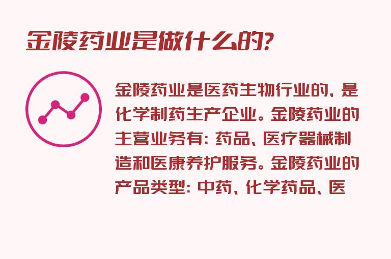 金陵药业是做什么的？