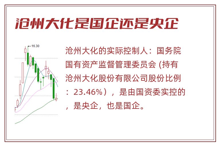 沧州大化是国企还是央企