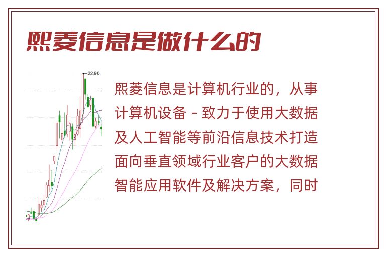 熙菱信息是做什么的