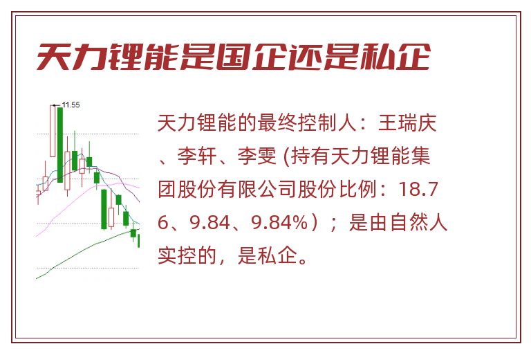 天力锂能是国企还是私企