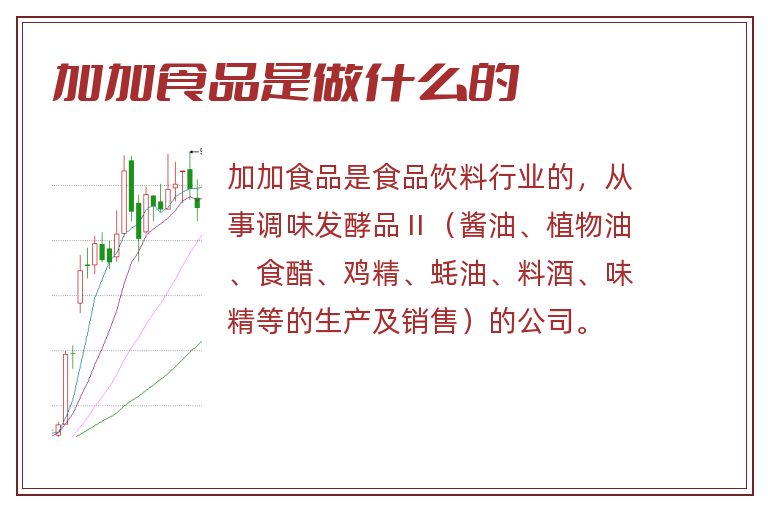 加加食品是做什么的