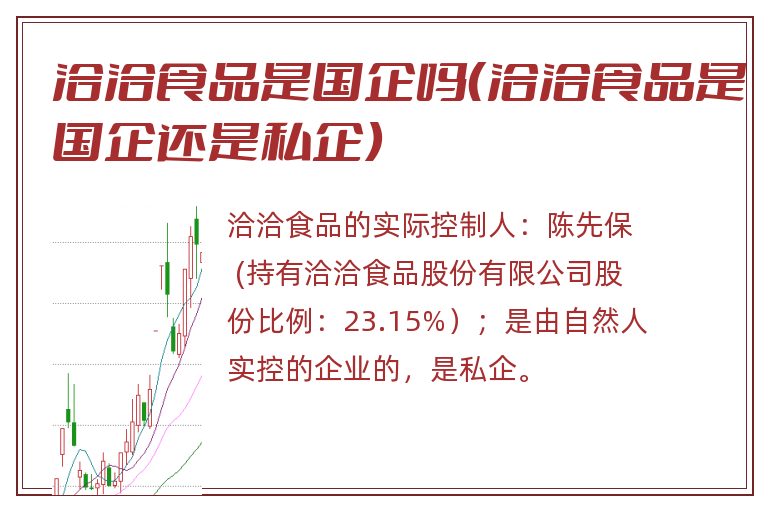 洽洽食品是国企吗（洽洽食品是国企还是私企）