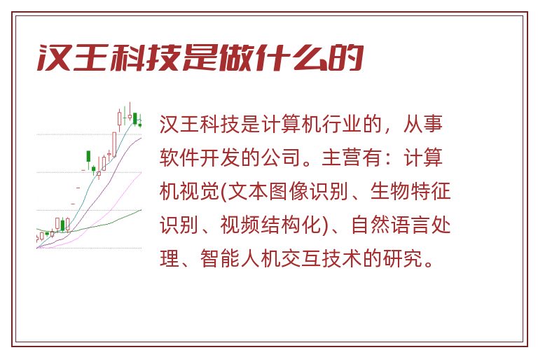 汉王科技是做什么的