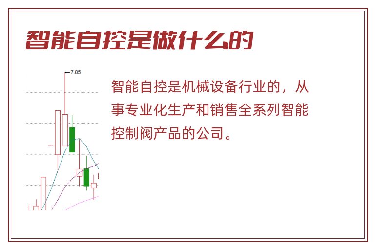 智能自控是做什么的