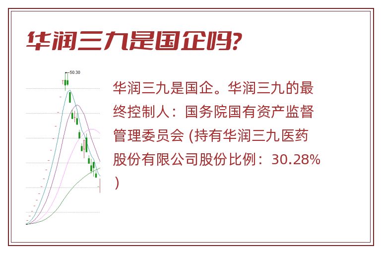 华润三九是国企吗？