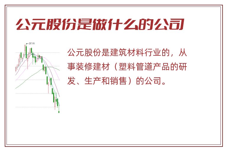 公元股份是做什么的公司