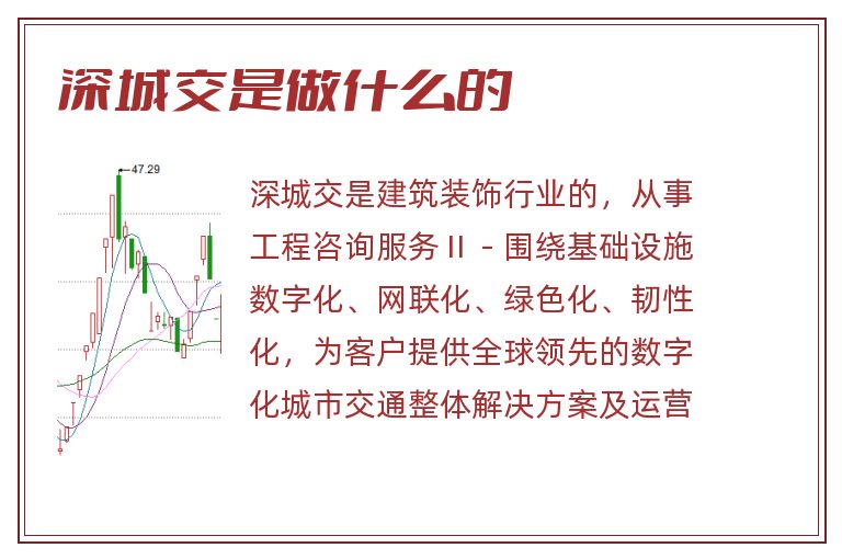 深城交是做什么的