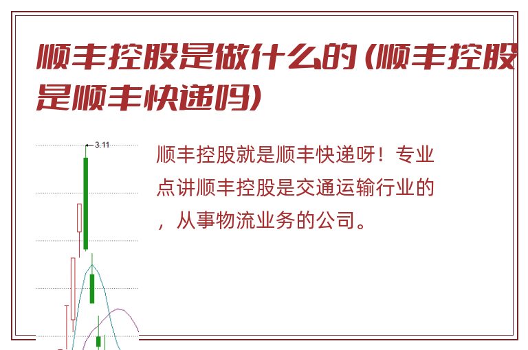 顺丰控股是做什么的 (顺丰控股是顺丰快递吗)