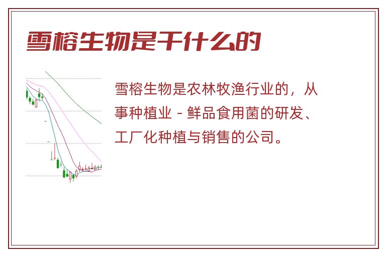 雪榕生物是干什么的