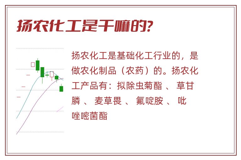 扬农化工是干嘛的？