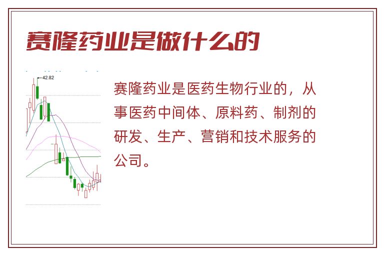 赛隆药业是做什么的