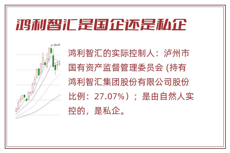 鸿利智汇是国企还是私企