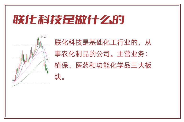 联化科技是做什么的