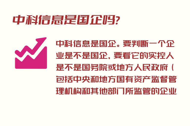 中科信息是国企吗?