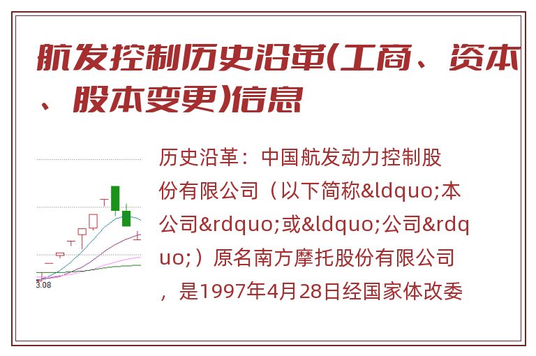 航发控制历史沿革（工商、资本、股本变更）信息