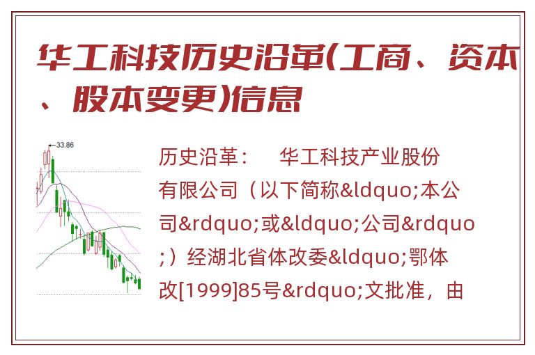 华工科技历史沿革（工商、资本、股本变更）信息