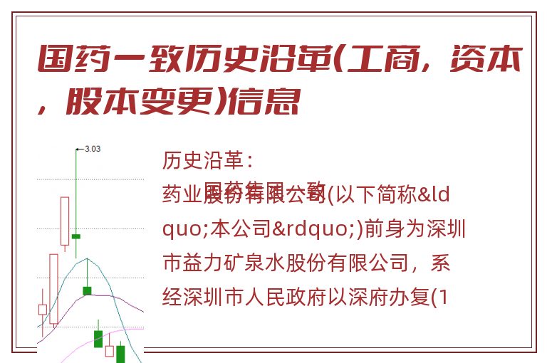 国药一致历史沿革（工商，资本，股本变更）信息