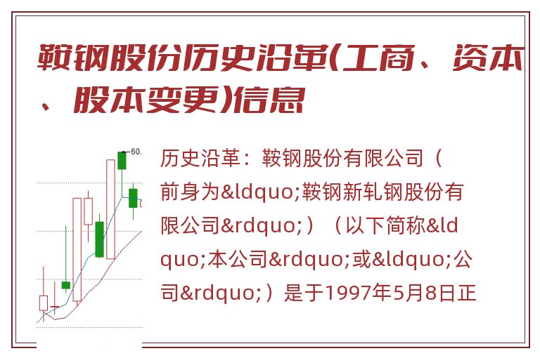 鞍钢股份历史沿革（工商、资本、股本变更）信息