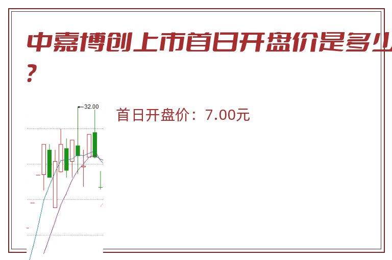 中嘉博创上市首日开盘价是多少？