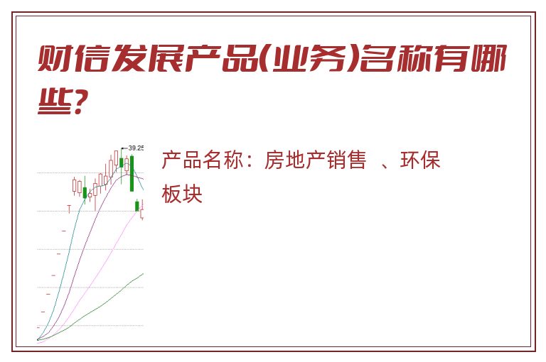 财信发展产品（业务）名称有哪些？