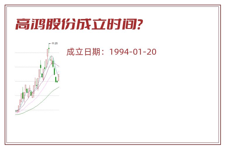 高鸿股份成立时间？