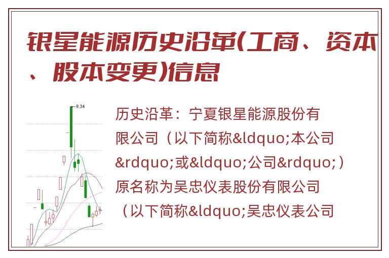 银星能源历史沿革（工商、资本、股本变更）信息