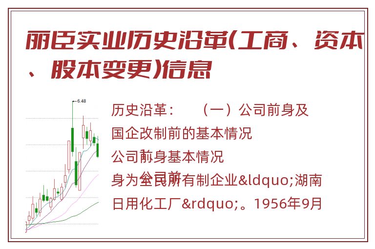 丽臣实业历史沿革（工商、资本、股本变更）信息