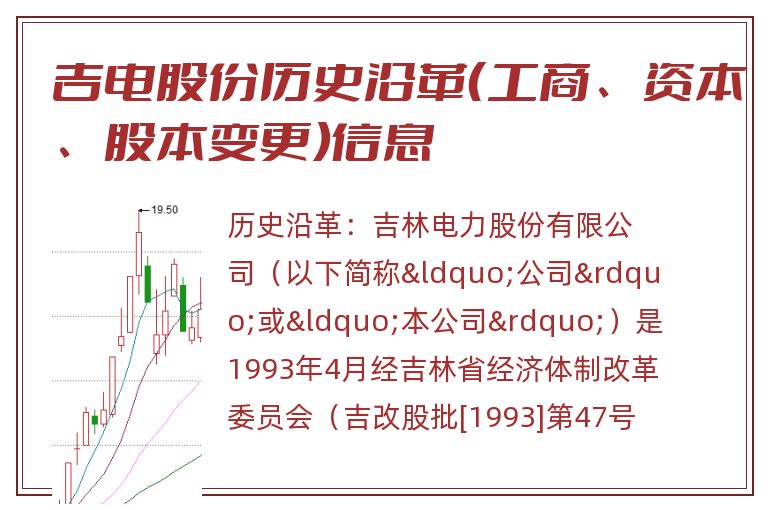 吉电股份历史沿革（工商、资本、股本变更）信息