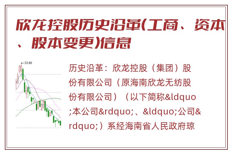 欣龙控股历史沿革（工商、资本、股本变更）信息