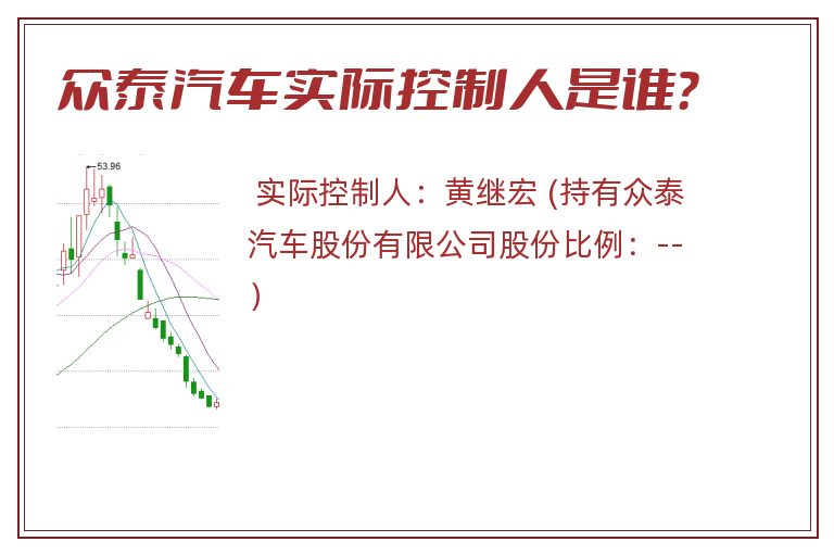 众泰汽车实际控制人是谁？