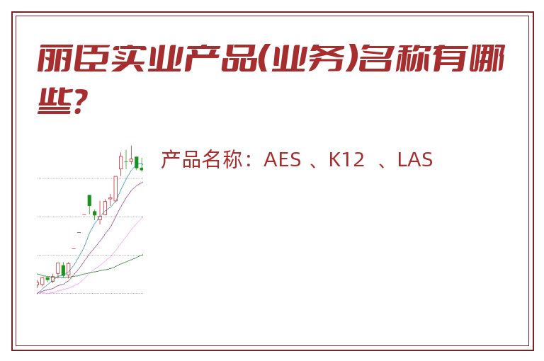 丽臣实业产品（业务）名称有哪些？