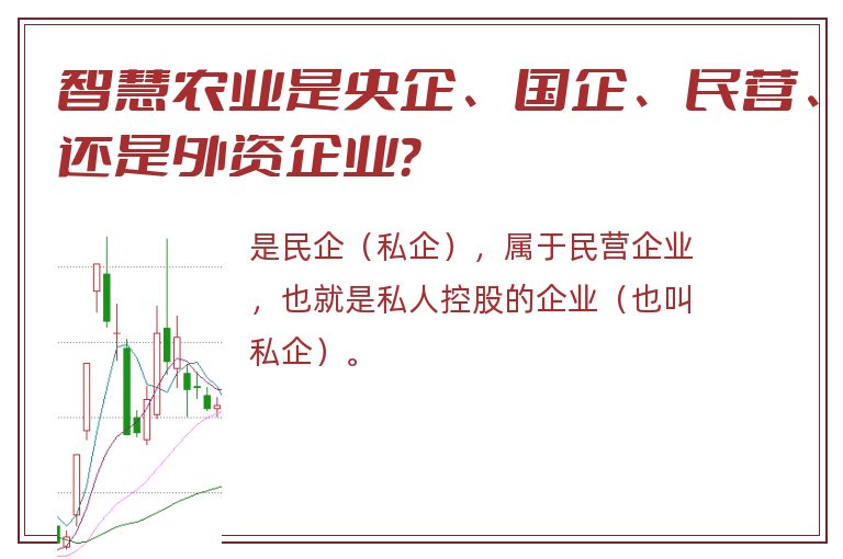 智慧农业是央企、国企、民营、还是外资企业？