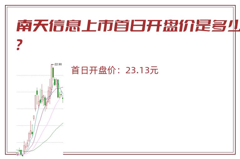 南天信息上市首日开盘价是多少？