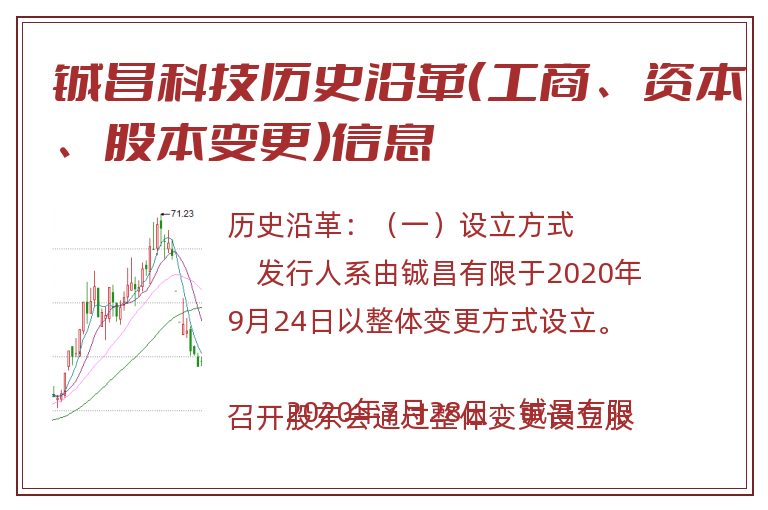 铖昌科技历史沿革（工商、资本、股本变更）信息